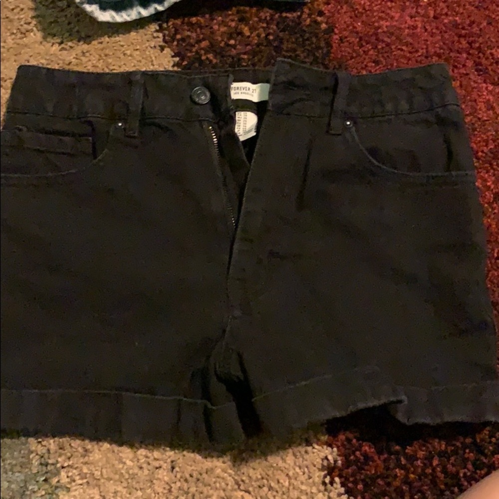 forever 21 black jean shorts